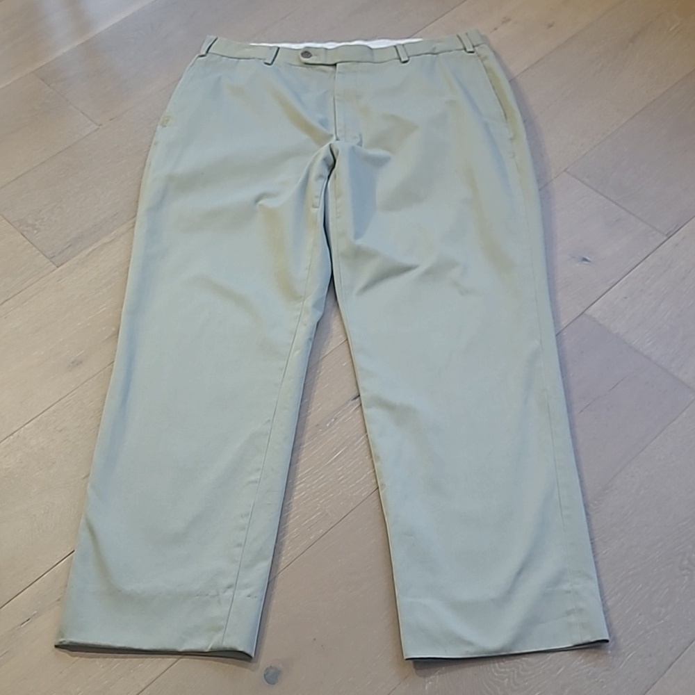 Brooks Brothers Pants Men's sz 38*/32* 100% Cotton Tan Chino Flat Front Trousers